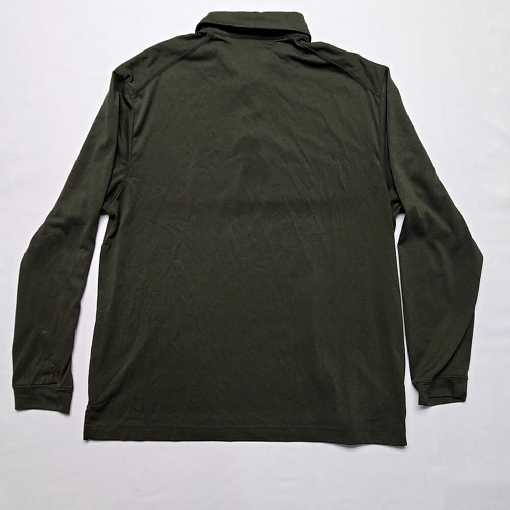 PGA Tour Shirt Long Sleeve Polo Striped Dark Green Mens Large Golf Top - Picture 6 of 8
